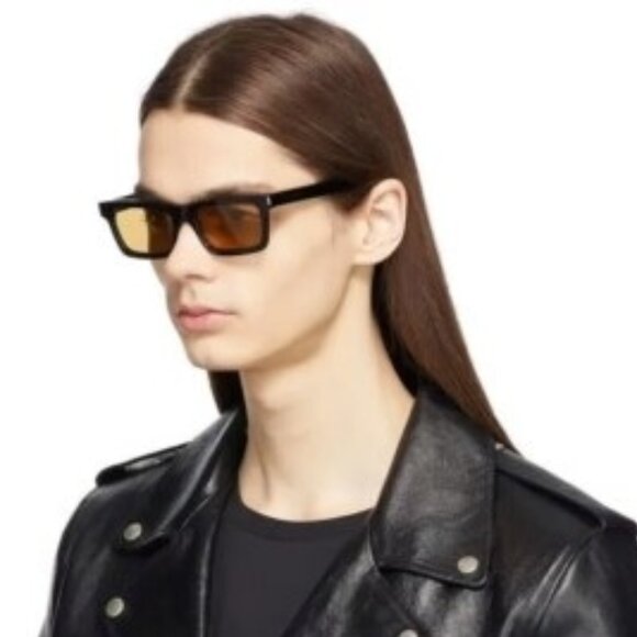 Saint Laurent Women Sunglasses Black Yellow Rectangle SL461 BETTY 008 BRAND NEW main image 9